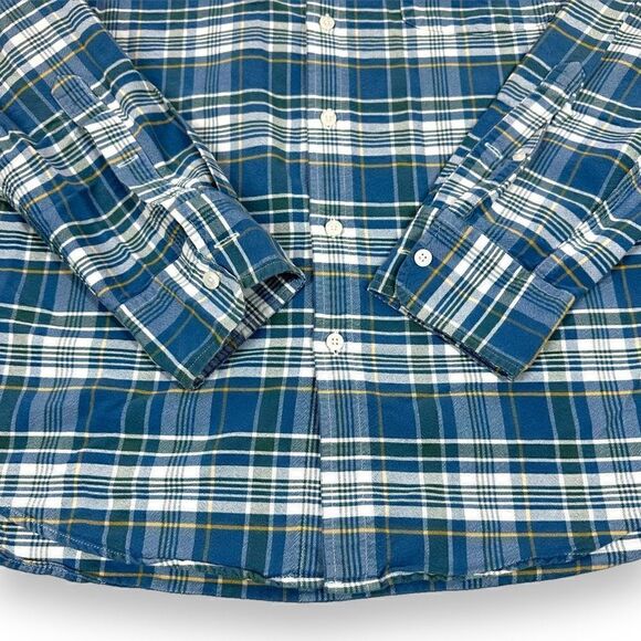 J. Crew Shirt Mens Size Large L Blue Plaid Oxford Slim Long Sleeve Button Down - Picture 4 of 8